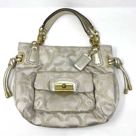 Coach Kristin Op Art Signature Satin 15020 Satchel Shoulder Bag - Picture 1 of 14